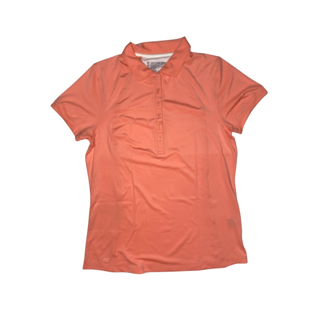 Haus of Grey‎ Heather Grey 1/2 Button Up Peach Golf Polo Sz M - Picture 2 of 4